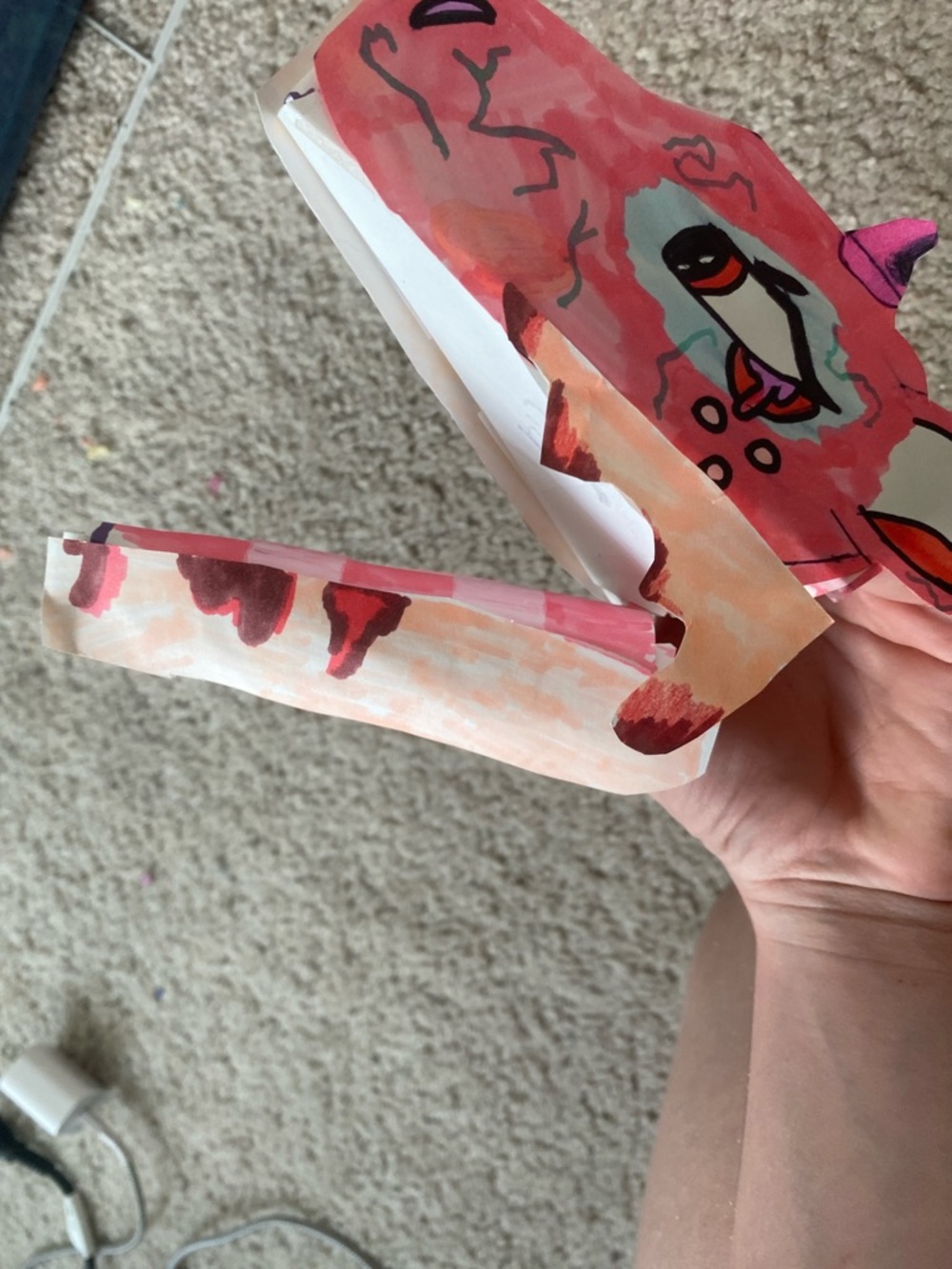 Paper dragon puppet - Picture 3 of 6